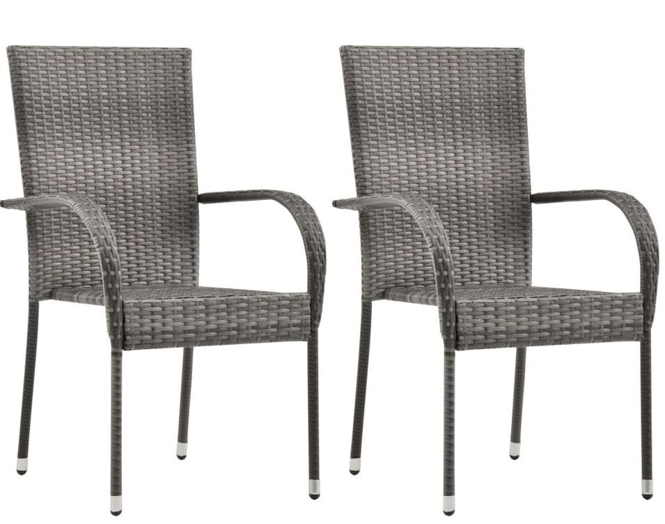 Lot de 2 chaises de jardin en résine tressée DAKER - Photo n°1