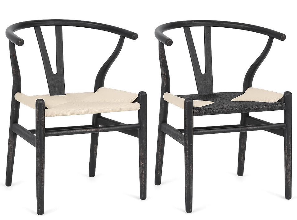 Lot de 2 chaises Artuza – Bois de hêtre et assise tressée en corde - Photo n°1