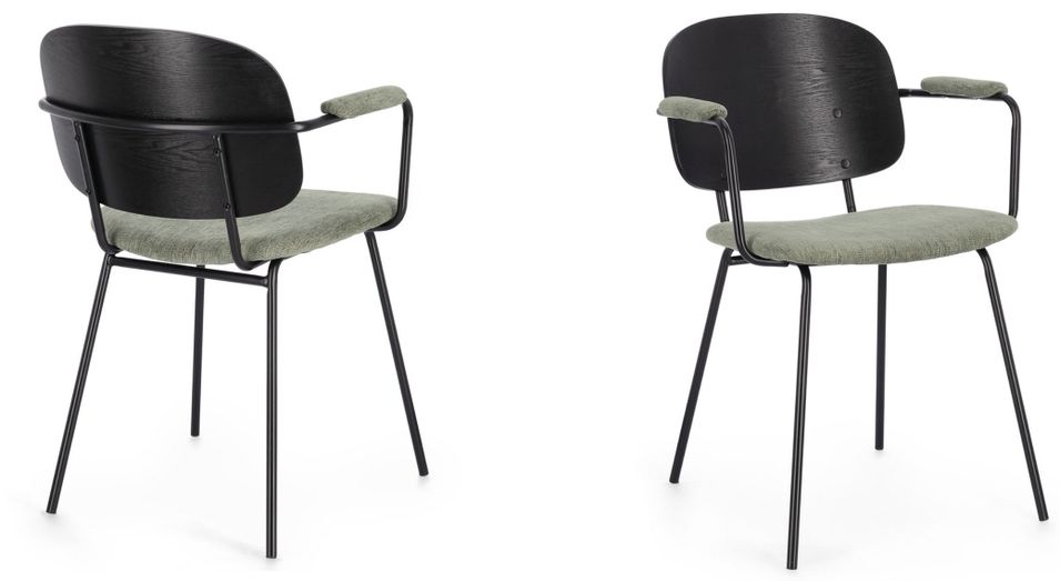 Lot de 2 chaises avec accoudoirs SERONA - Élégance et confort au style rétro - Photo n°1