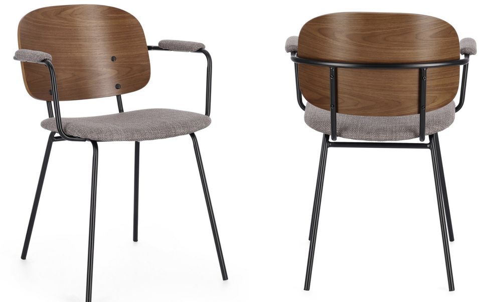 Lot de 2 chaises avec accoudoirs SERONA - Élégance et confort au style rétro - Photo n°1