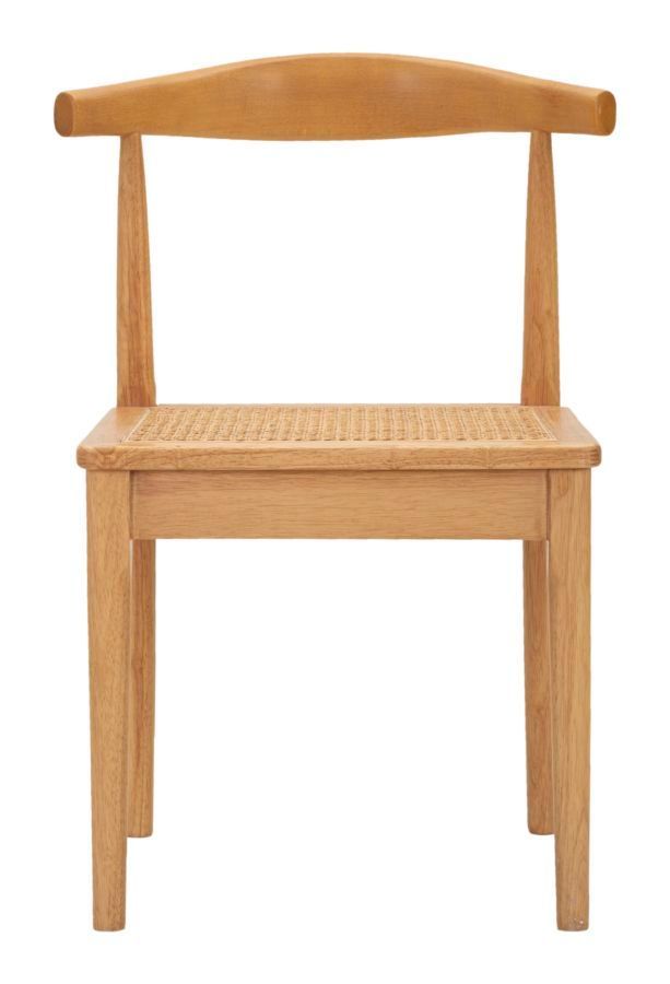 Lot de 2 chaises bois et rotin design zen - Photo n°1