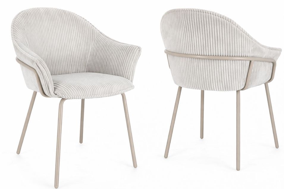 Lot de 2 chaises CASSIDY – Velours côtelé & confort enveloppant - Photo n°1