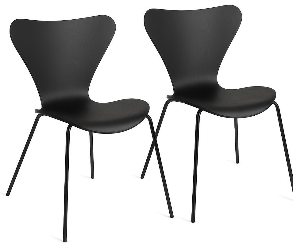 Lot de 2 chaises CELIA – Polypropylène & pieds métal - Photo n°1