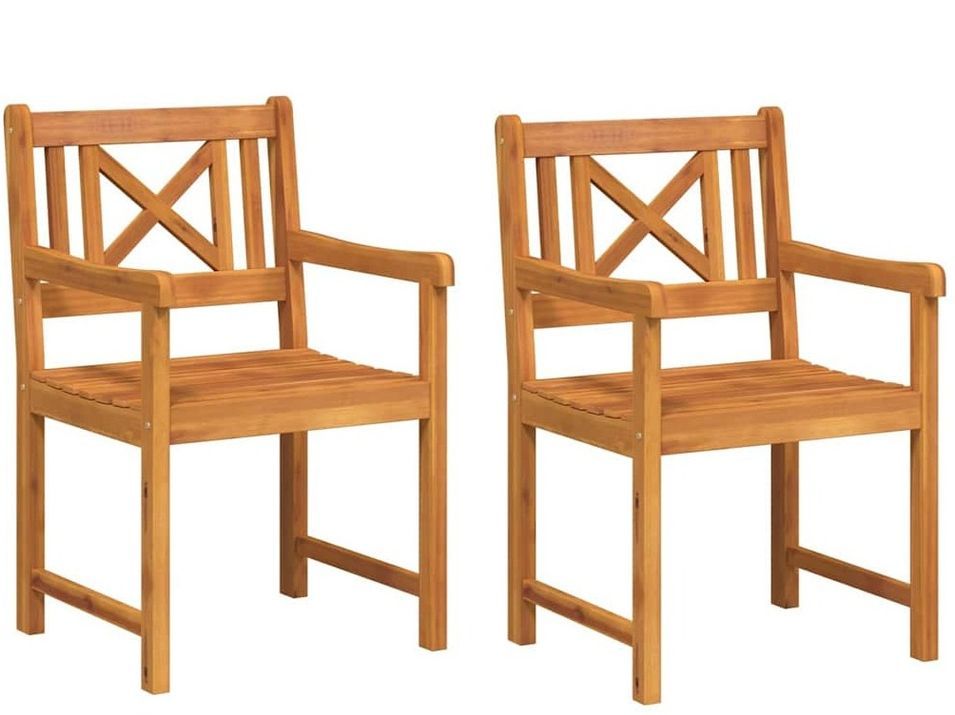 Lot de 2 chaises de jardin en bois d’acacia GARY - Photo n°1