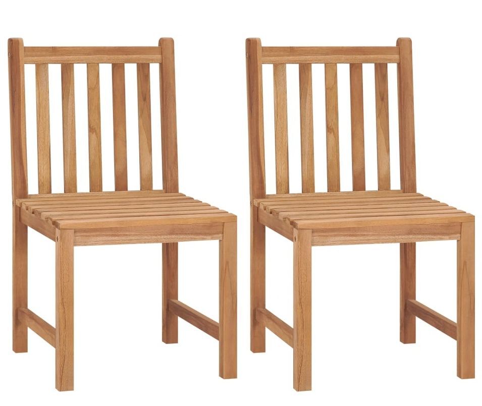 Lot de 2 chaises de jardin en bois de teck FIMA - Photo n°1