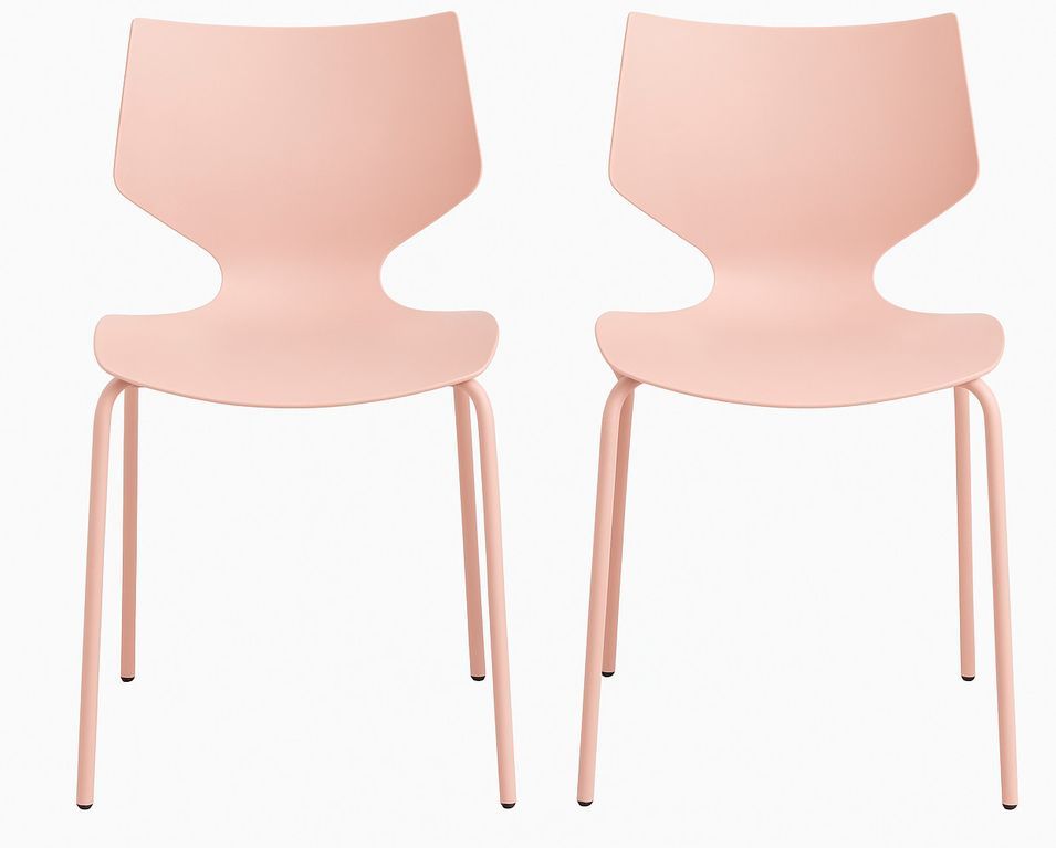 Lot de 2 chaises empilables JORDA – Polypropylène & pieds métal - Photo n°1