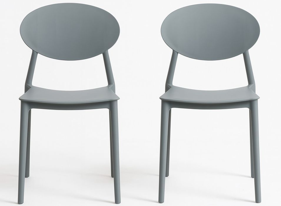 Lot de 2 chaises empilables LOBA – Polypropylène – Intérieur/Extérieur - Photo n°1