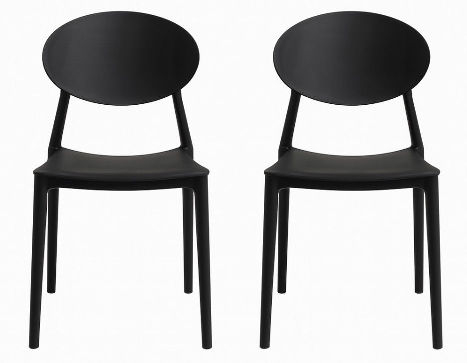 Lot de 2 chaises empilables LOBA – Polypropylène – Intérieur/Extérieur - Photo n°1