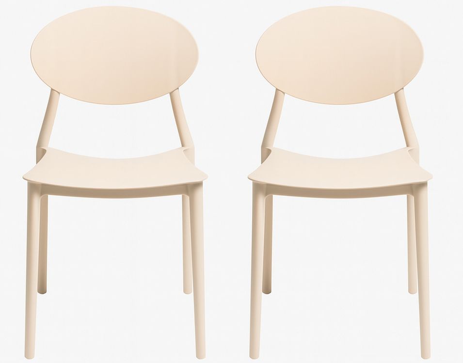 Lot de 2 chaises empilables LOBA – Polypropylène – Intérieur/Extérieur - Photo n°1