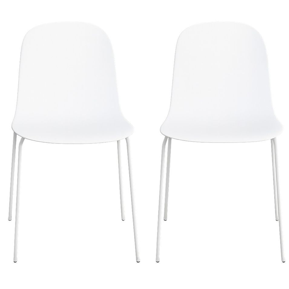 Lot de 2 chaises empilables NOZY – Polypropylène & pieds métal - Photo n°1