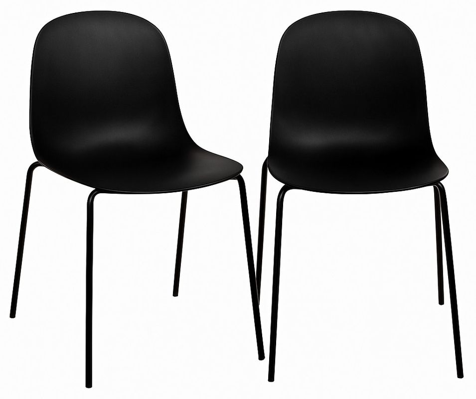 Lot de 2 chaises empilables NOZY – Polypropylène & pieds métal - Photo n°1