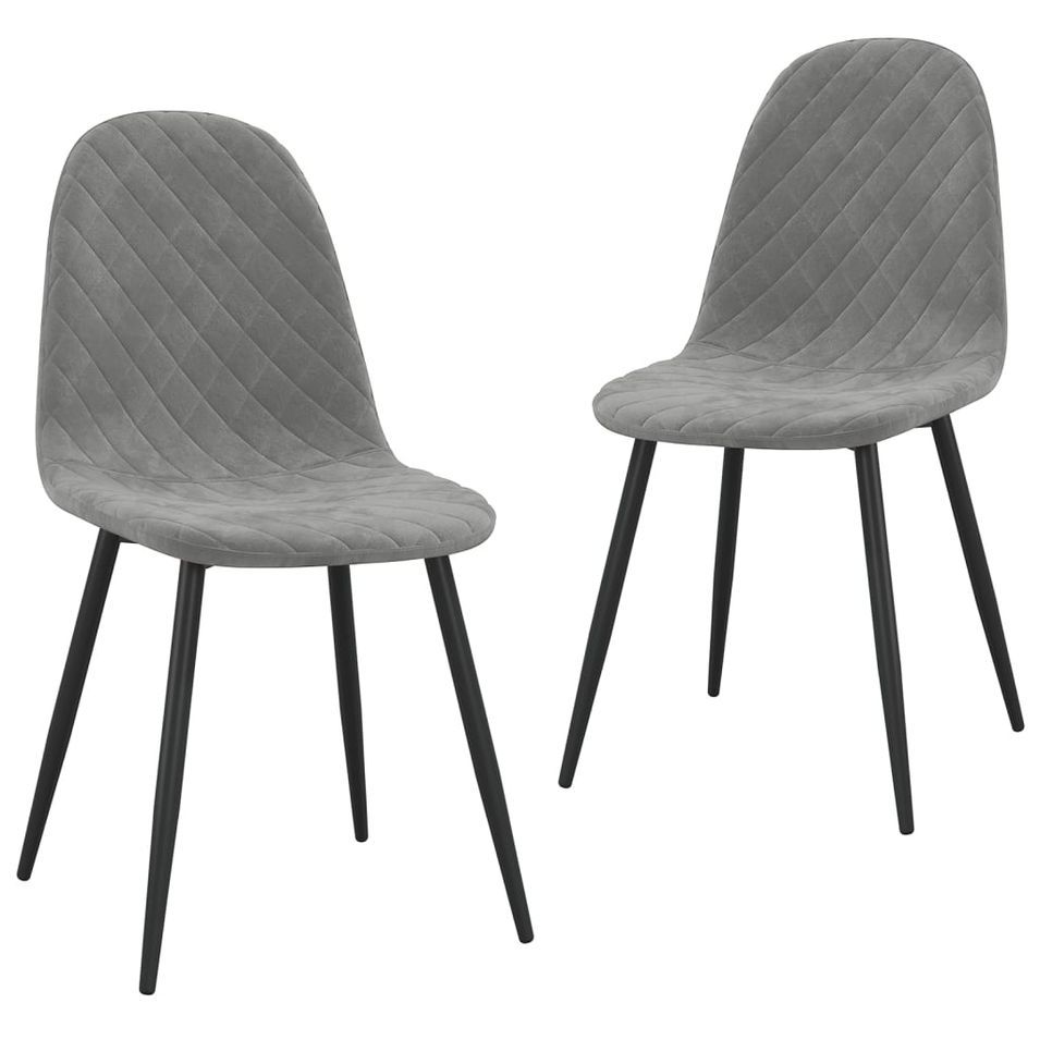 Lot de 2 chaises en velours capitonné et métal noir Tanya – Moderne et confortable - Photo n°1