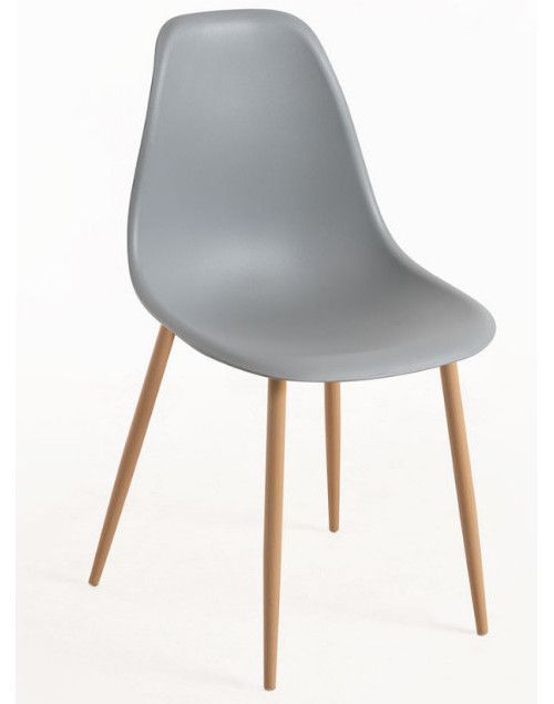 Lot de 2 chaises KERRY - Polypropylène & pieds en bois peint - Photo n°1