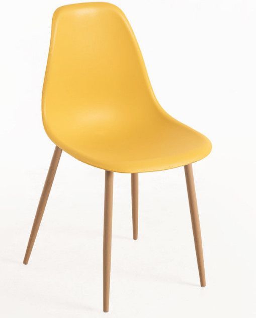 Lot de 2 chaises KERRY - Polypropylène & pieds en bois peint - Photo n°1