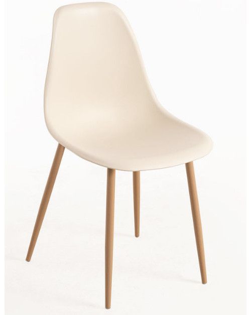 Lot de 2 chaises KERRY - Polypropylène & pieds en bois peint - Photo n°1