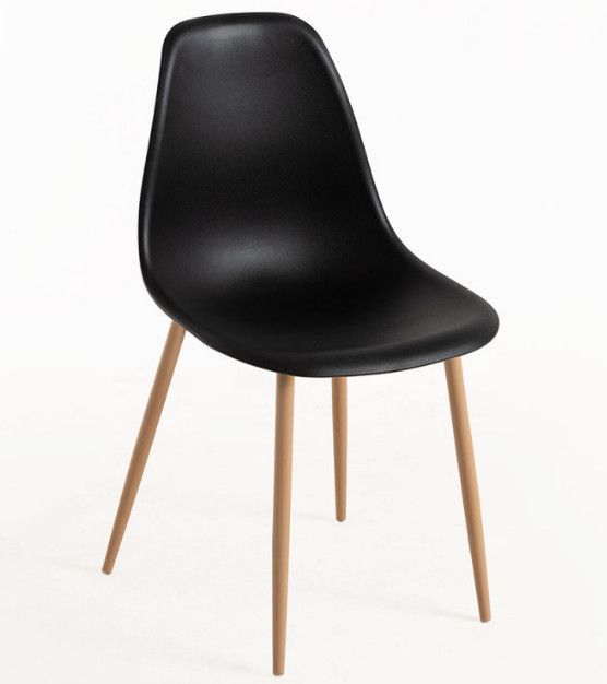 Lot de 2 chaises KERRY - Polypropylène & pieds en bois peint - Photo n°1