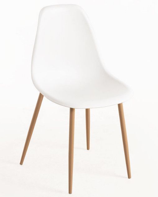 Lot de 2 chaises KERRY - Polypropylène & pieds en bois peint - Photo n°1