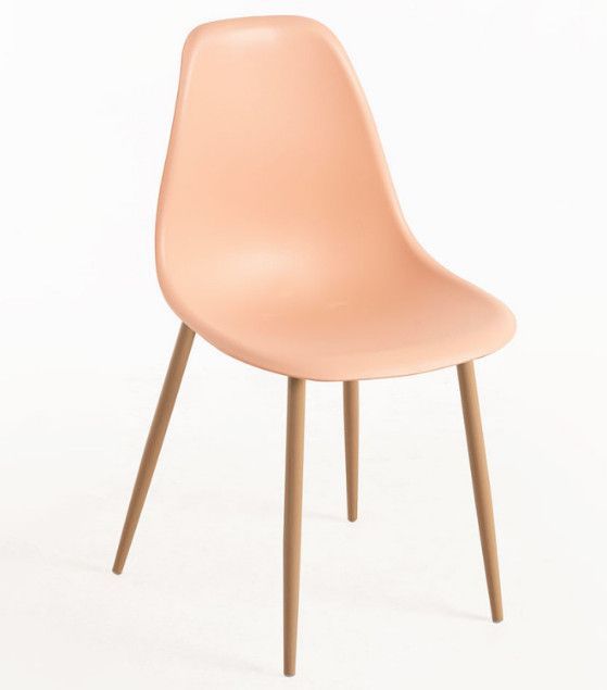 Lot de 2 chaises KERRY - Polypropylène & pieds en bois peint - Photo n°1