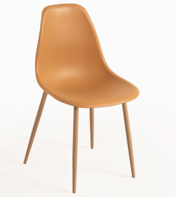 Lot de 2 chaises KERRY - Polypropylène & pieds en bois peint - Photo n°1