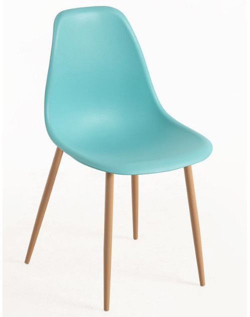 Lot de 2 chaises KERRY - Polypropylène & pieds en bois peint - Photo n°1