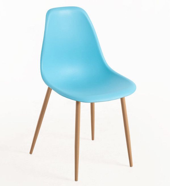 Lot de 2 chaises KERRY - Polypropylène & pieds en bois peint - Photo n°1