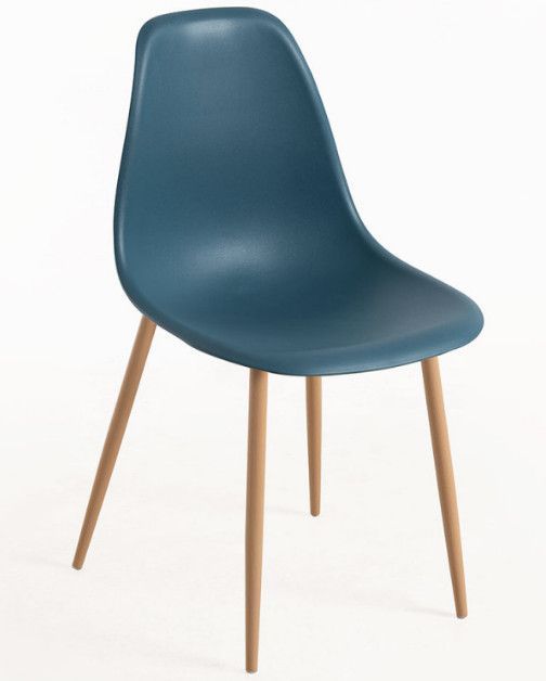 Lot de 2 chaises KERRY - Polypropylène & pieds en bois peint - Photo n°1