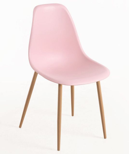 Lot de 2 chaises KERRY - Polypropylène & pieds en bois peint - Photo n°1