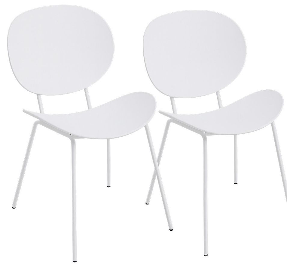 Lot de 2 chaises KILA – Polypropylène & pieds métal - Photo n°1