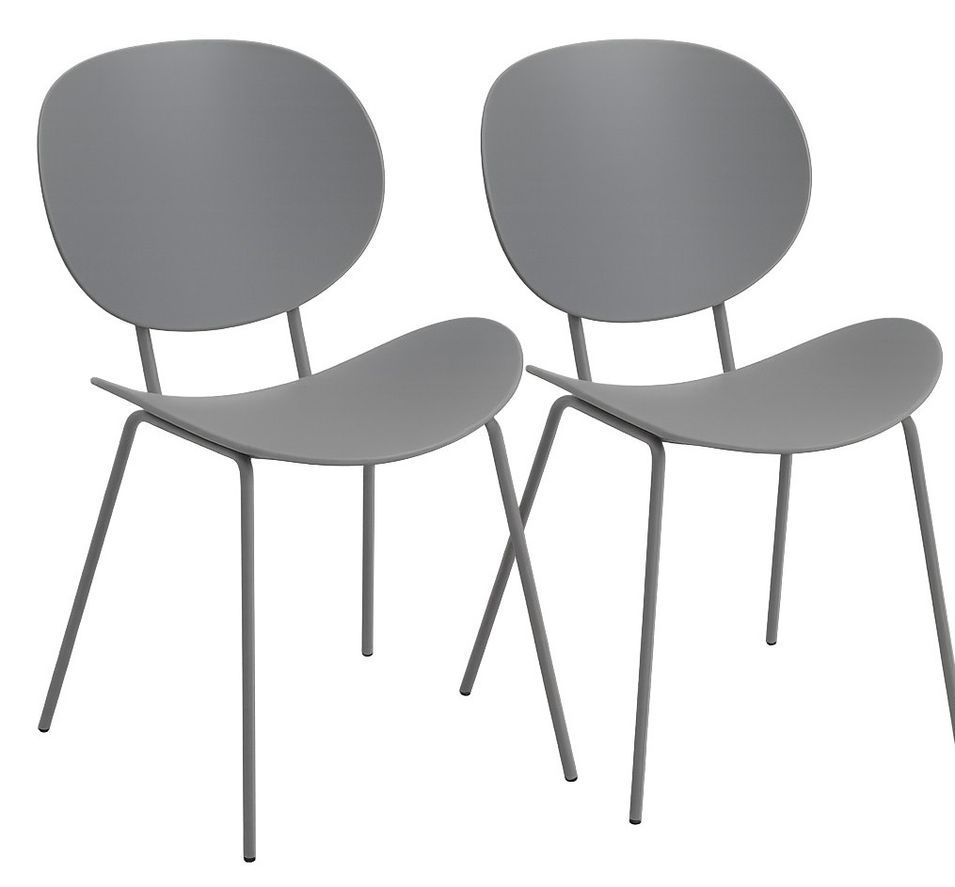 Lot de 2 chaises KILA – Polypropylène & pieds métal - Photo n°1