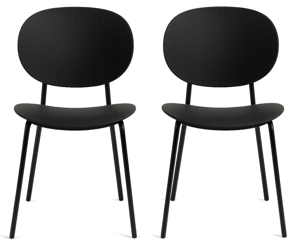 Lot de 2 chaises KILA – Polypropylène & pieds métal - Photo n°1