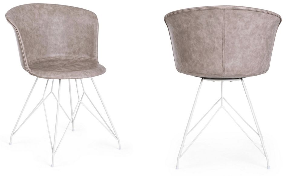 Lot de 2 chaises KUNA – Simili cuir & pieds acier robuste - Photo n°1