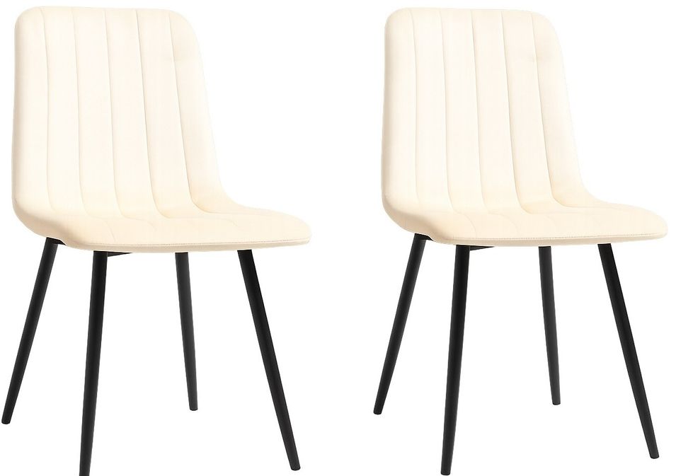 Lot de 2 chaises LONDA – Velours & pieds acier Noir - Photo n°1