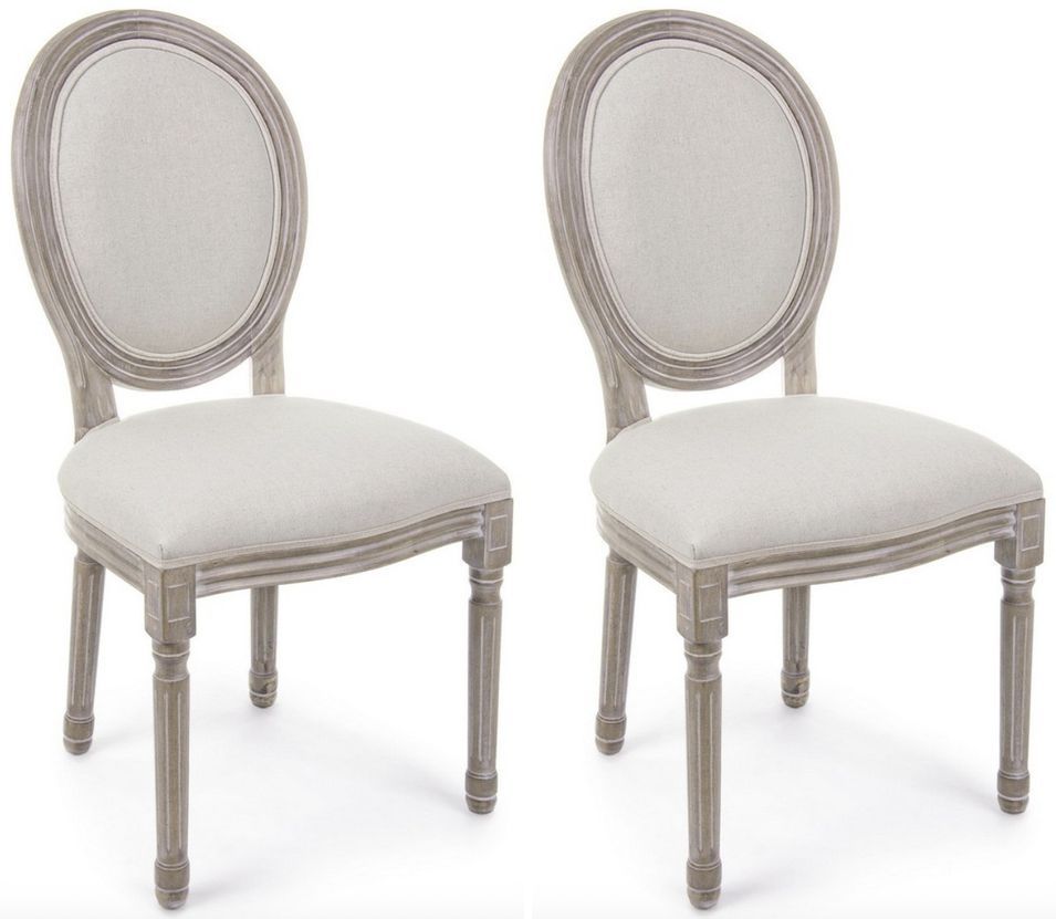 Lot de 2 chaises médaillon MATHILDE - style Louis XVI - Photo n°1