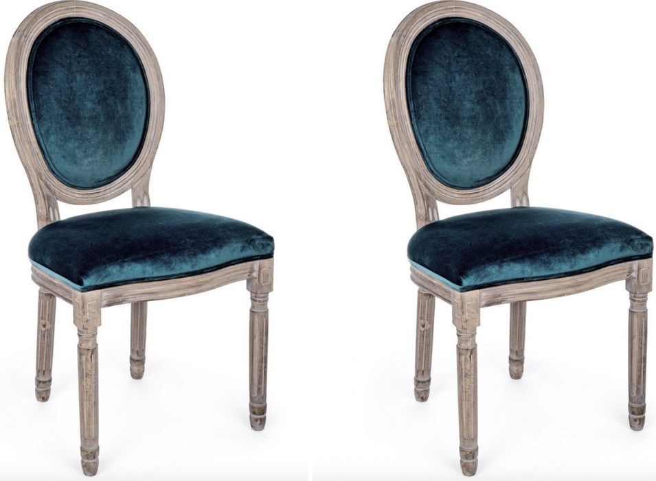 Lot de 2 chaises médaillon MATHILDE - style Louis XVI - Photo n°1