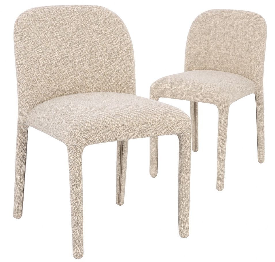 Lot de 2 chaises modernes KANTA – Tissu bouclé - Photo n°1