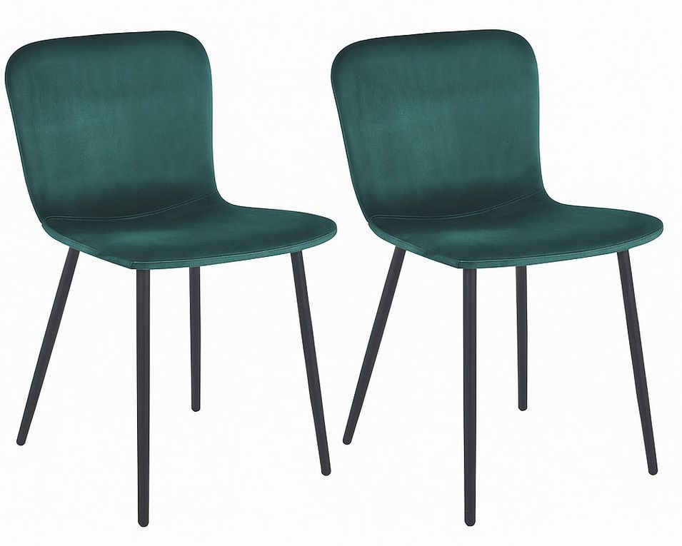 Lot de 2 chaises NUBY – Elégance Velours & pieds acier noir - Photo n°1