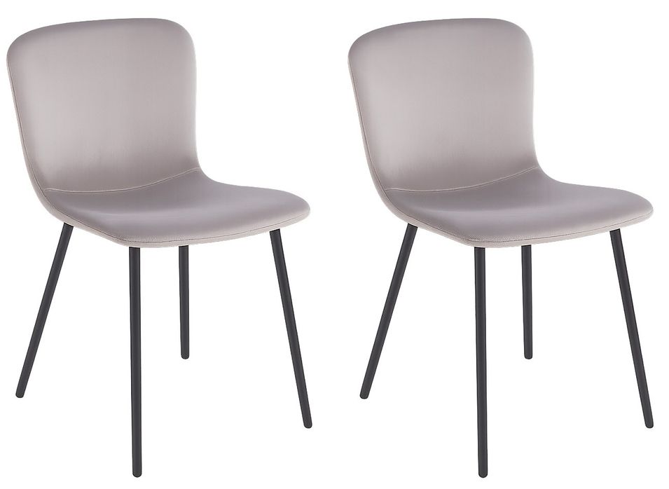 Lot de 2 chaises NUBY – Elégance Velours & pieds acier noir - Photo n°1