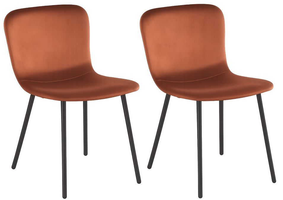 Lot de 2 chaises NUBY – Elégance Velours & pieds acier noir - Photo n°1