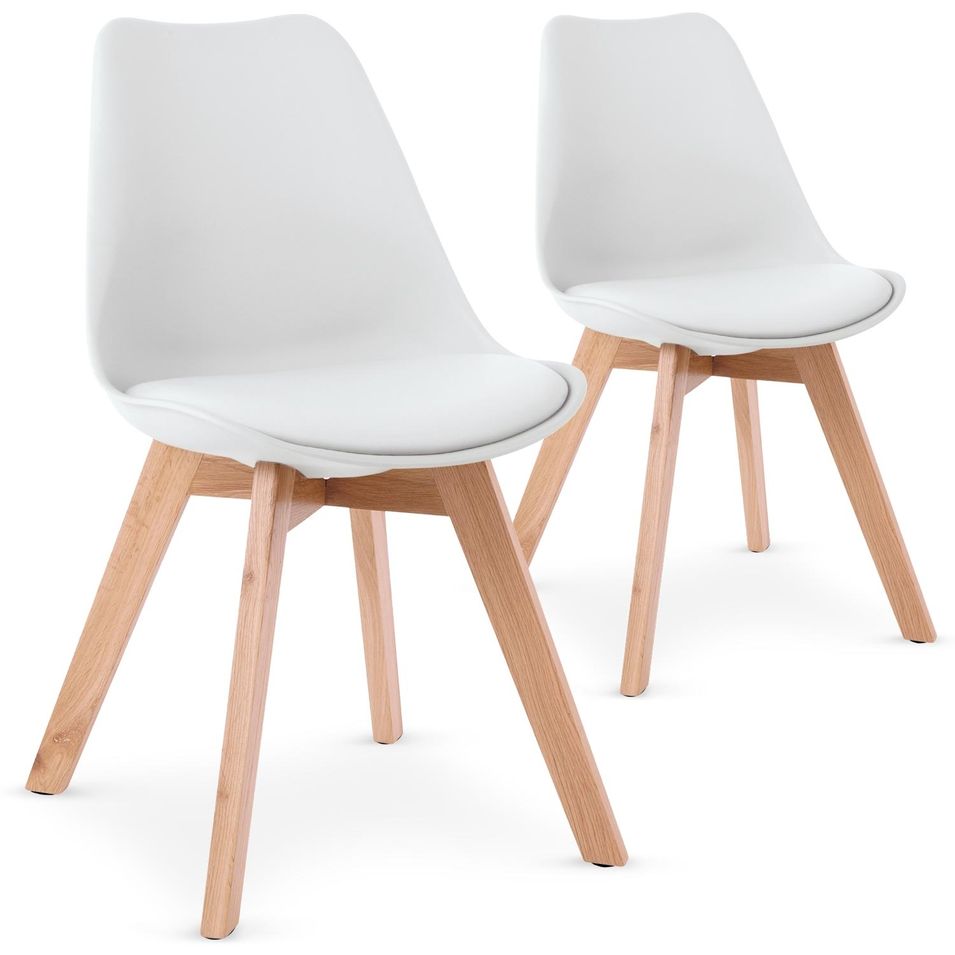 Lot de 2 Chaises Orna – Blanches style scandinave - Photo n°1