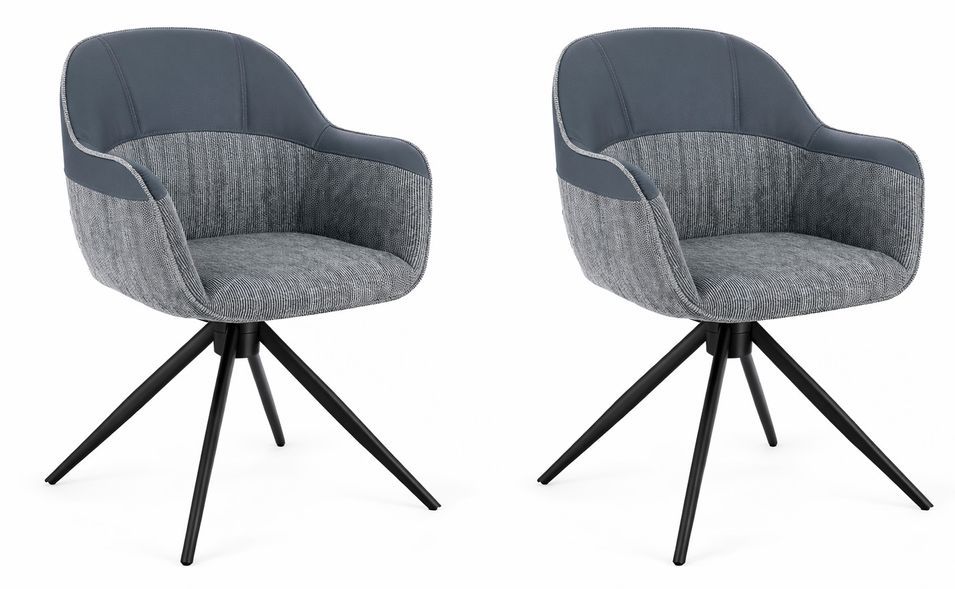 Lot de 2 chaises pivotantes 360° ISOTTA – Déhoussables & ultra confortable - Photo n°1