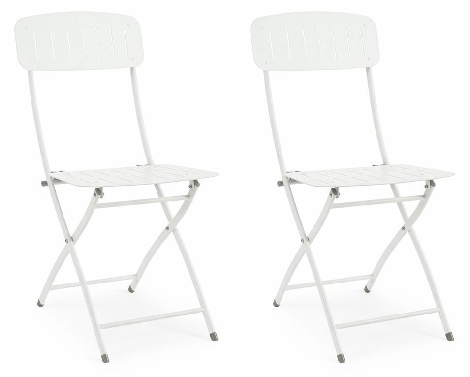 Lot de 2 chaises pliantes YVONNE – Acier traité extérieur - Photo n°1