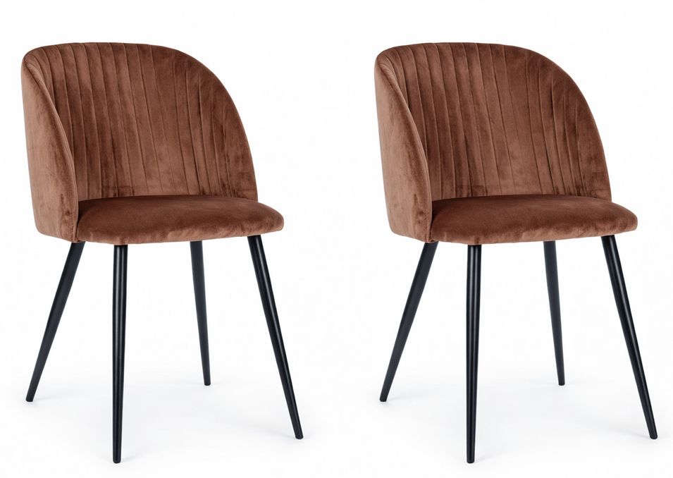Lot de 2 chaises QUEEN – Velours ultra doux & confort premium - Photo n°1