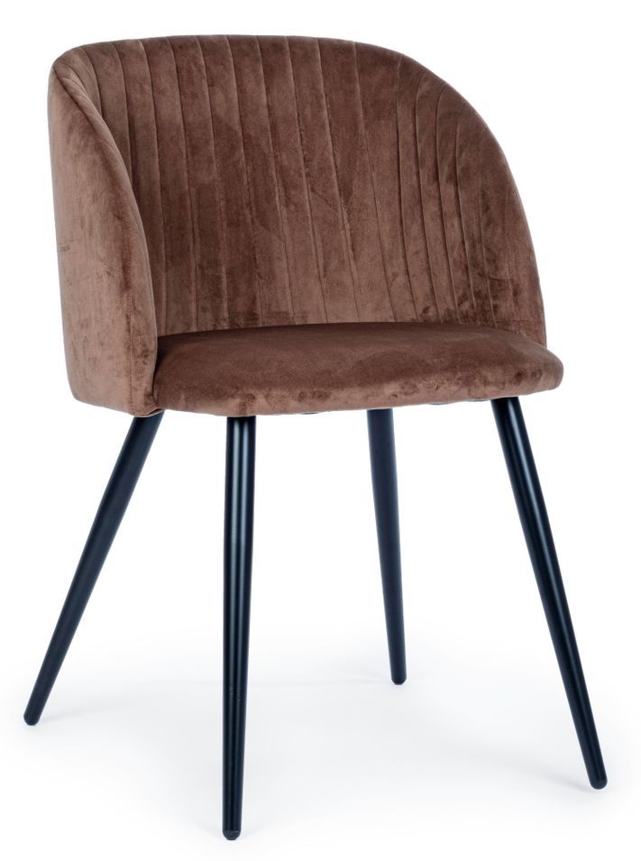 Lot de 2 chaises QUENTIN en velours rembourré - Confort moderne - Photo n°1