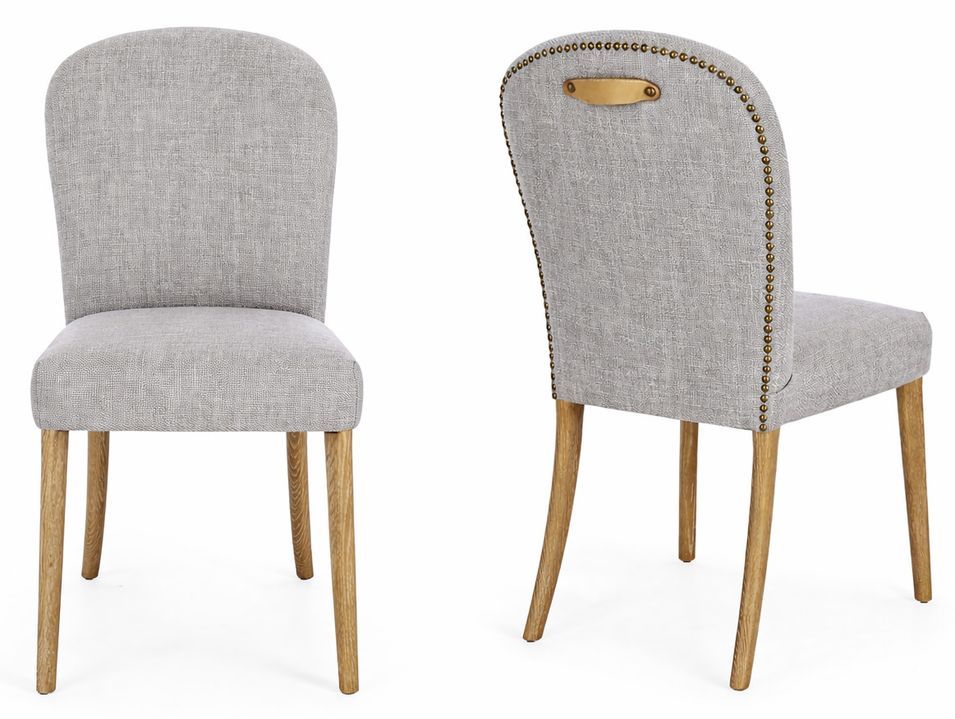 Lot de 2 chaises SOFIA – Tissu premium & détails cloutés élégants - Photo n°1