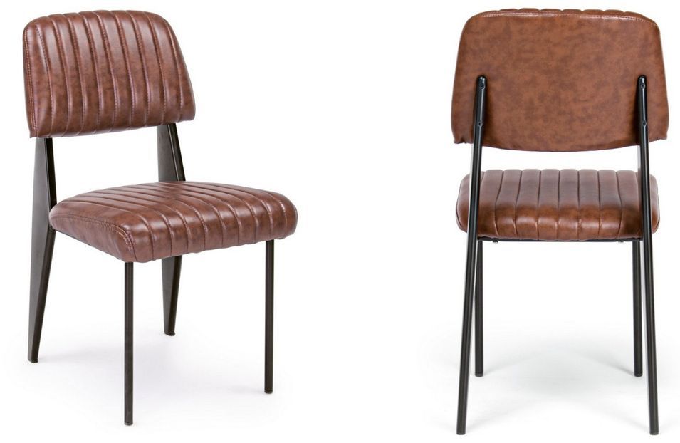 Lot de 2 chaises vintage KAZY – Esprit années 50, confort premium & simili cuir - Photo n°1