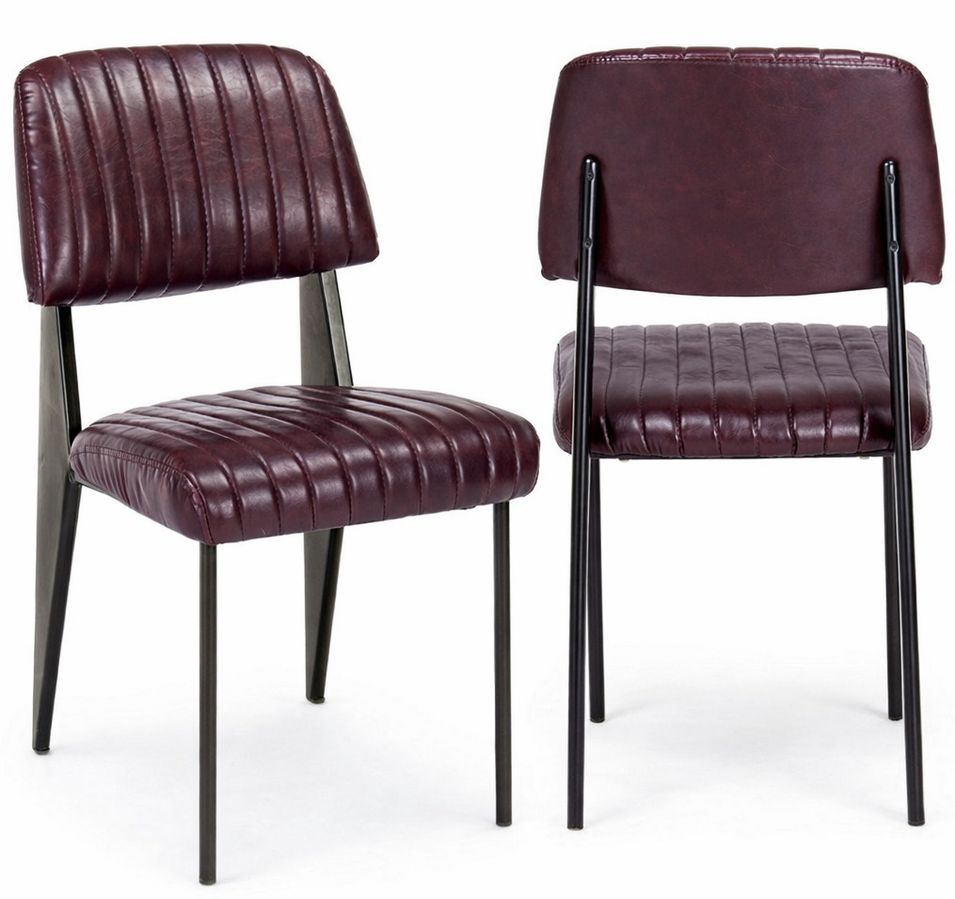 Lot de 2 chaises vintage KAZY – Esprit années 50, confort premium & simili cuir - Photo n°1