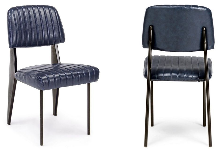 Lot de 2 chaises vintage KAZY – Esprit années 50, confort premium & simili cuir - Photo n°1