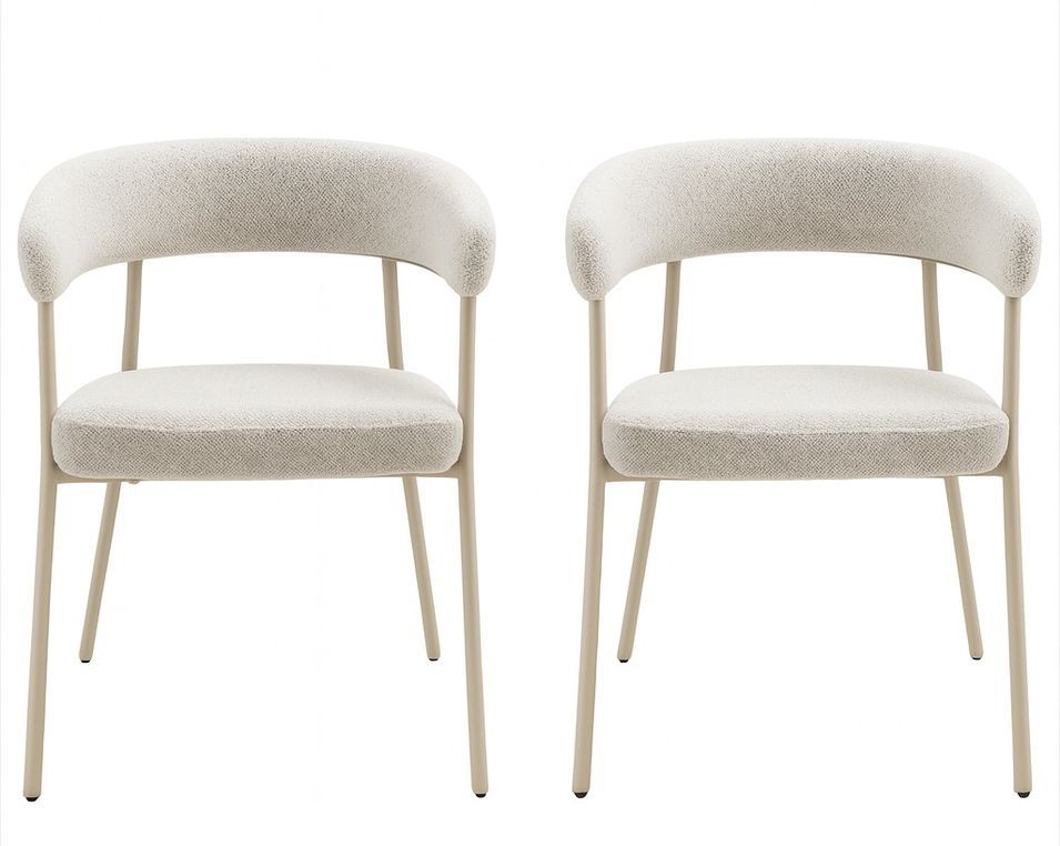 Lot de 2 fauteuils de table TRIVIO en tissu et métal - Photo n°1