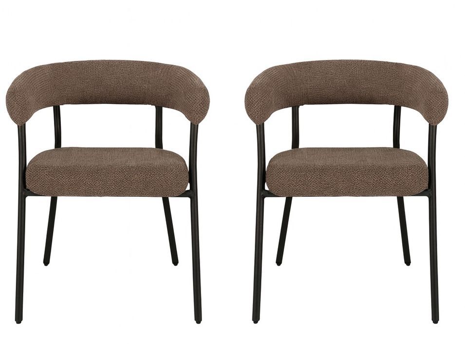 Lot de 2 fauteuils de table TRIVIO en tissu et métal - Photo n°1