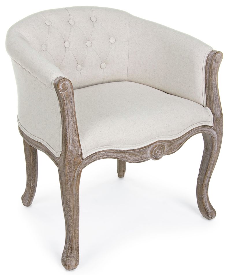 Lot de 2 fauteuils DIVA – Pieds en bois d'Hévéa naturel et assise en tissu - Photo n°1